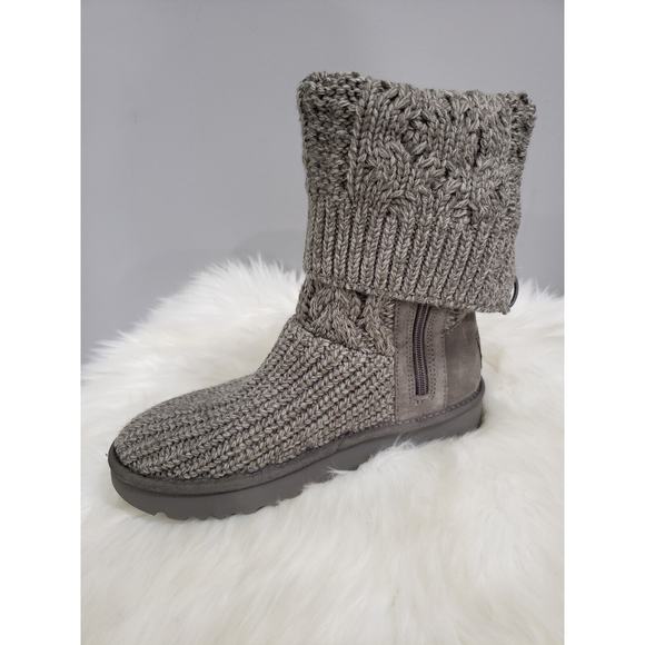 NEW WITHOUT BOX - UGG Women's Classic Cardi Cabled Knit Grey Size 6 - Picture 5 of 9